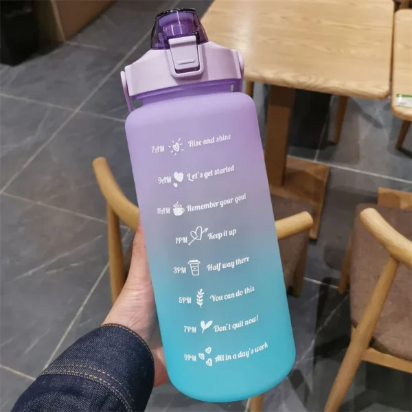 2 Liters Water Bottle Motivational Drinking Bottle Sports Water Bottle With Time Marker Portable Reusable Plastic Cups 900ml – Image 5