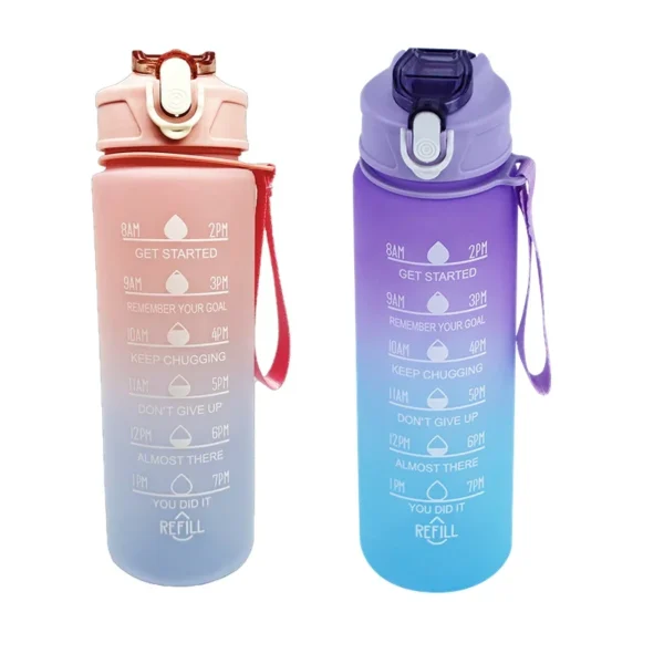 KAWASIMAYA 900ML Sports Water Bottle with Time Marker Leak-proof Cup Motivational Portable Water bottle Sport Fitness BPA Free – Image 7