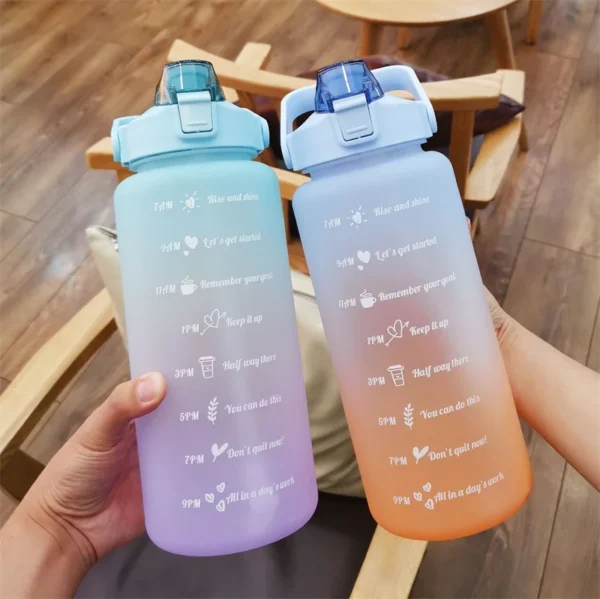 2 Liters Water Bottle Motivational Drinking Bottle Sports Water Bottle With Time Marker Portable Reusable Plastic Cups 900ml – Image 4