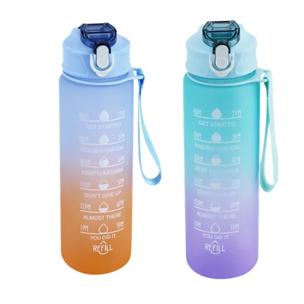 KAWASIMAYA 900ML Sports Water Bottle with Time Marker Leak-proof Cup Motivational Portable Water bottle Sport Fitness BPA Free – Image 21