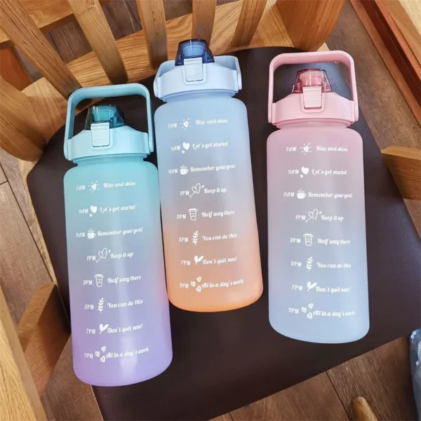 2 Liters Water Bottle Motivational Drinking Bottle Sports Water Bottle With Time Marker Portable Reusable Plastic Cups 900ml – Image 2