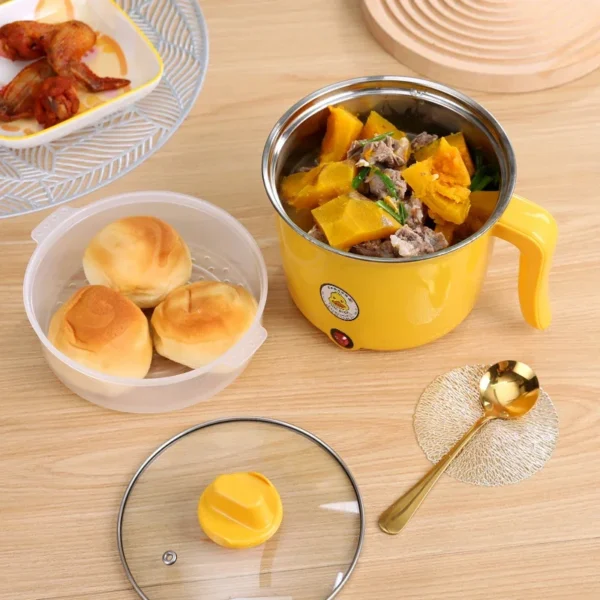 1.8L Electric Hot Pot Yellow duck Non-stick Pot Kitchen 1-2 People Cooking Pot Student Dormitory Household Electric Hot Pot – Image 3