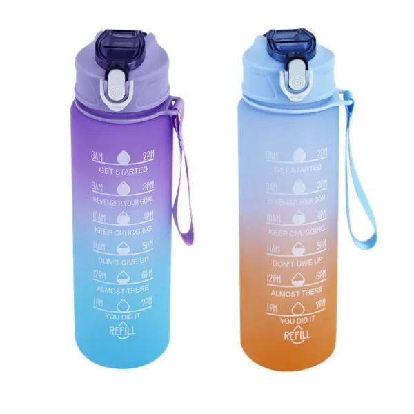 KAWASIMAYA 900ML Sports Water Bottle with Time Marker Leak-proof Cup Motivational Portable Water bottle Sport Fitness BPA Free – Image 22