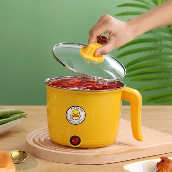 1.8L Electric Hot Pot Yellow duck Non-stick Pot Kitchen 1-2 People Cooking Pot Student Dormitory Household Electric Hot Pot – Image 2